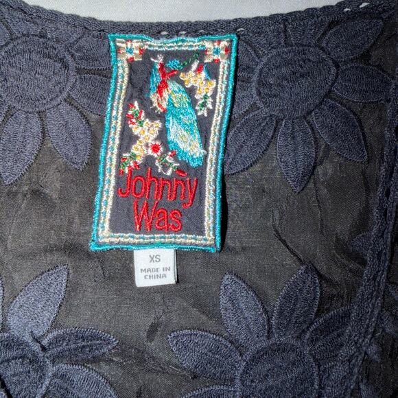 Johnny Was Black, Eyelet, Tunic Top- XS - Picture 4 of 8